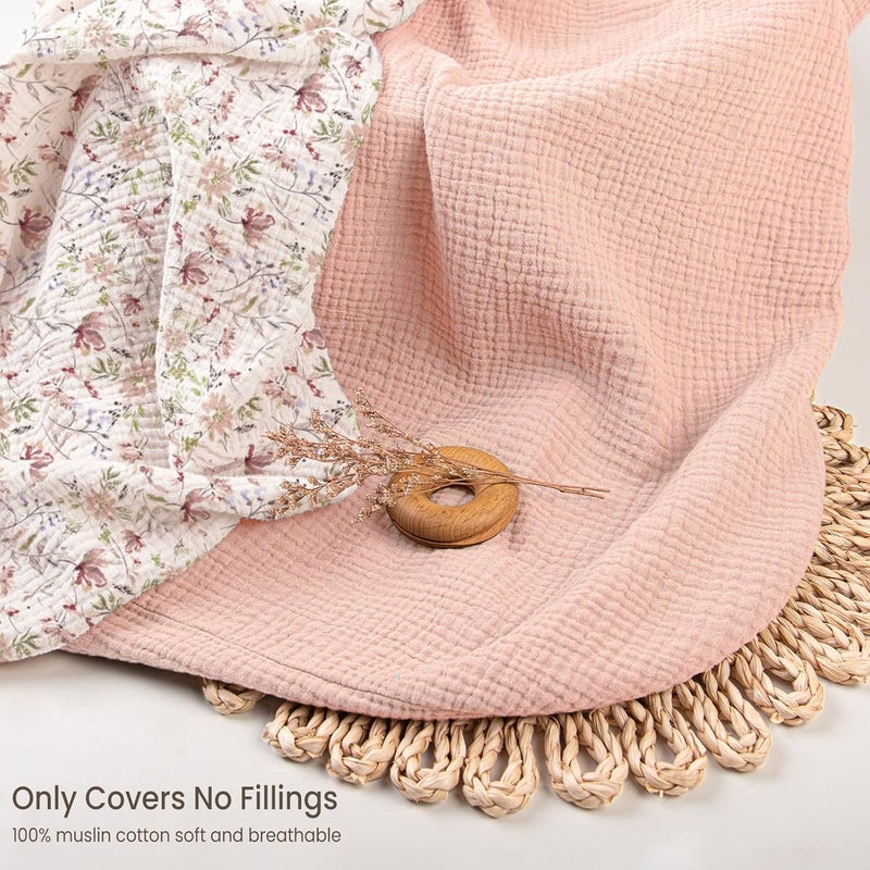 Termichy Baby Lounger Covers Muslin: Soft and Breathable Slipcover for Snuggle Me Lounger - Machine Washable & Zipper-Free for Safe Daily Use - Pink Floral for Girls - Image 5